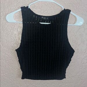 Black Ribbed Women's Top